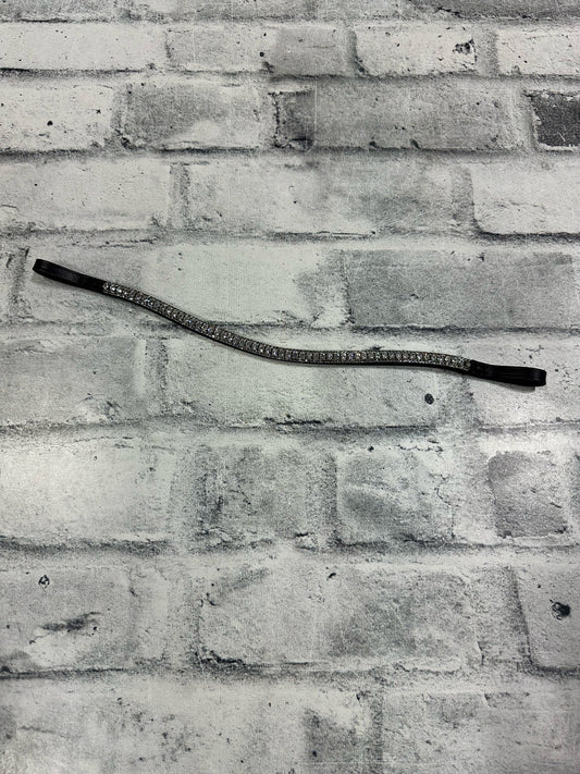 15" Thin Silver Crystal Browband Brown