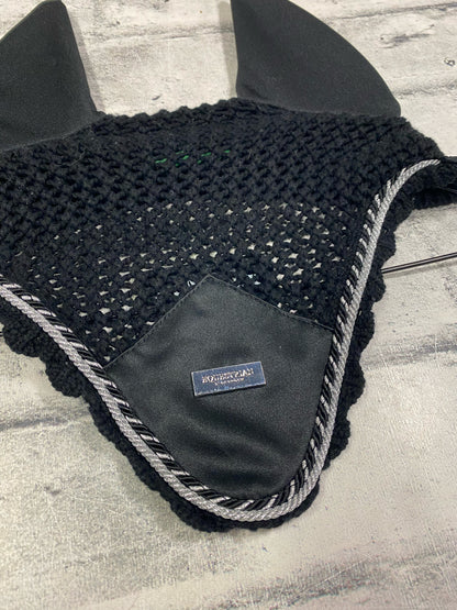 Equestrian Stockholm Fly Bonnet Black Pony