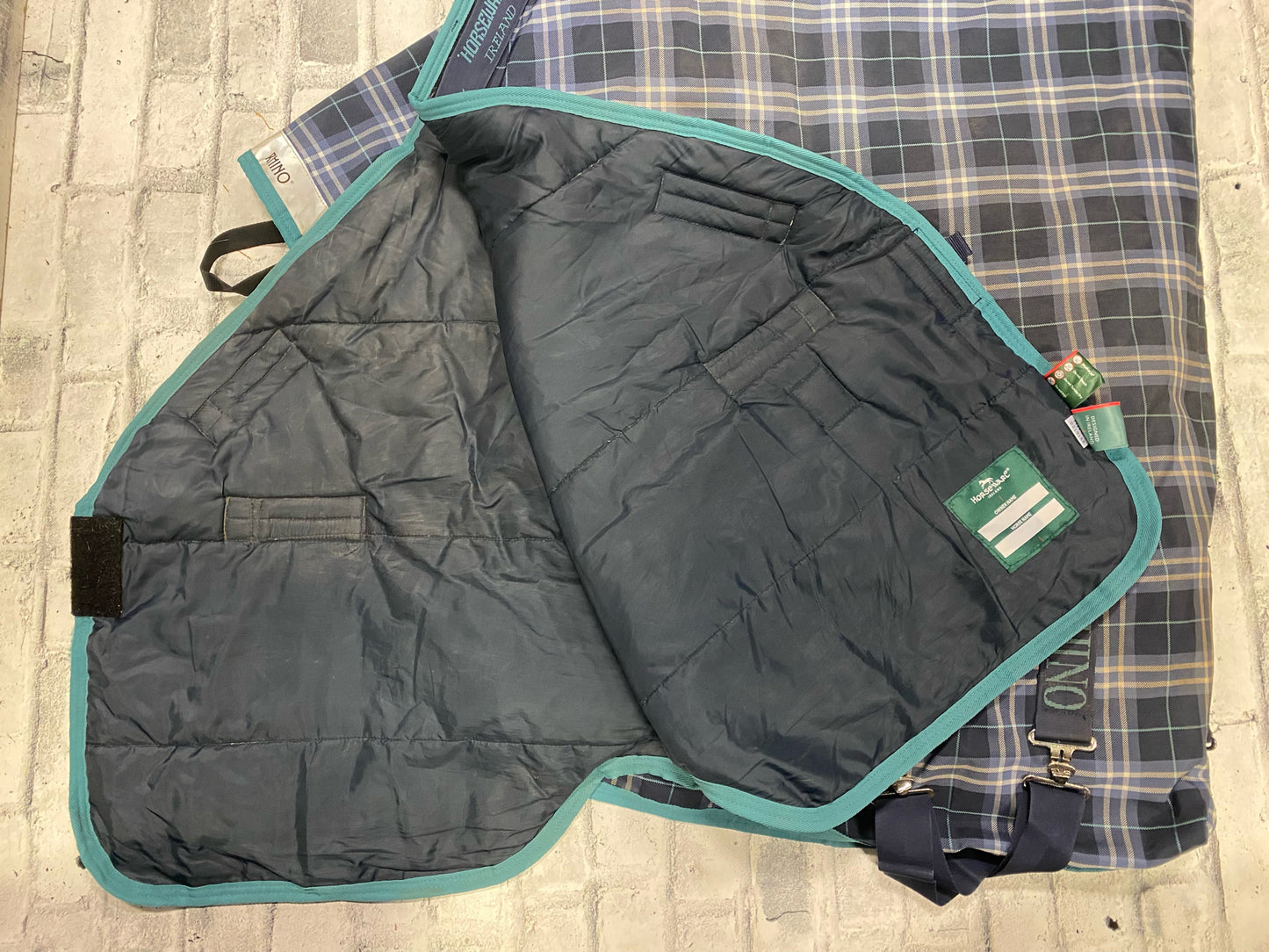 75" Rhino 250g Winter Turnout Blue Plaid