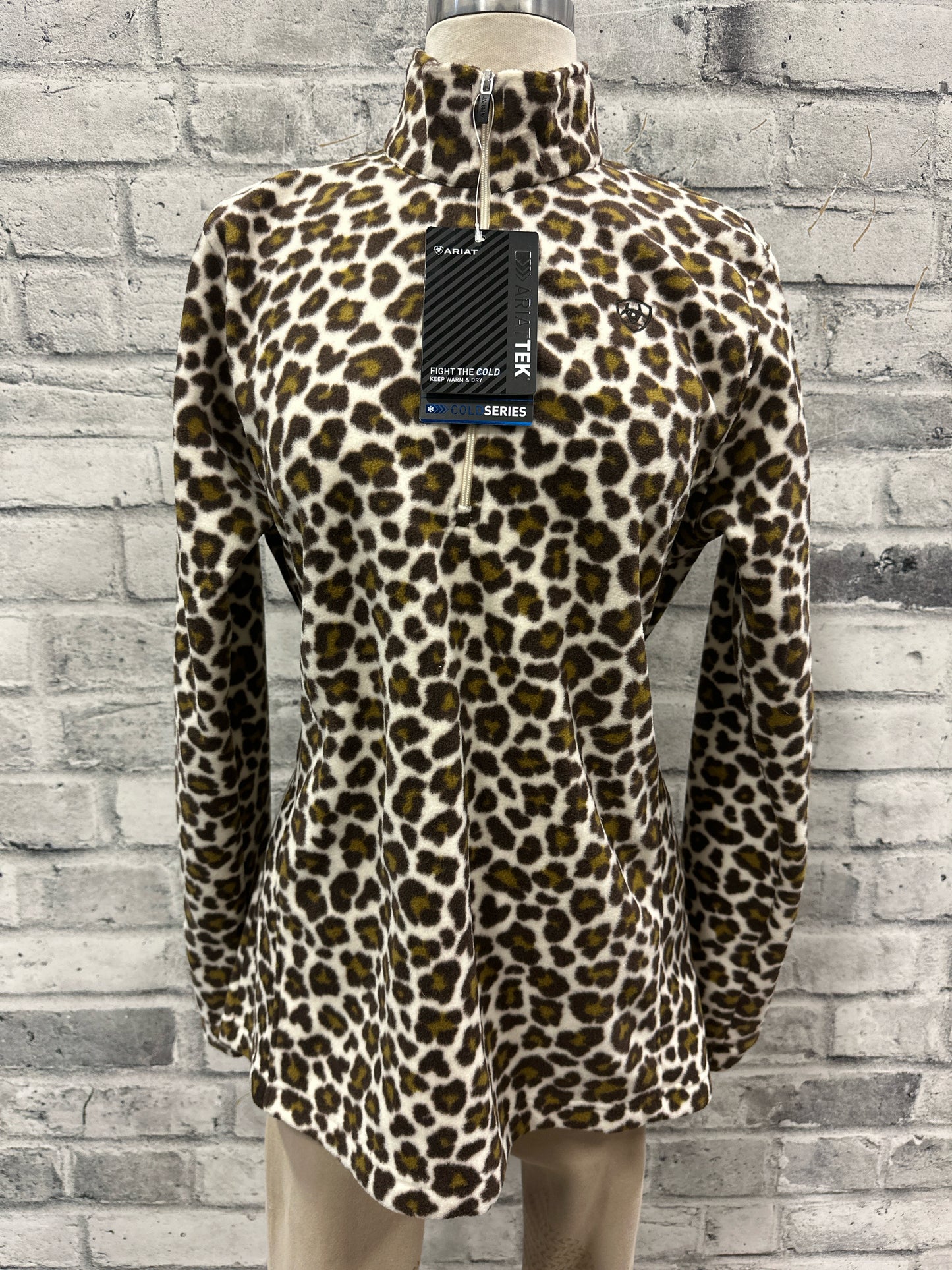 Ariat Fleece 1/4 Zip Sweatshirt Leopard M NEW
