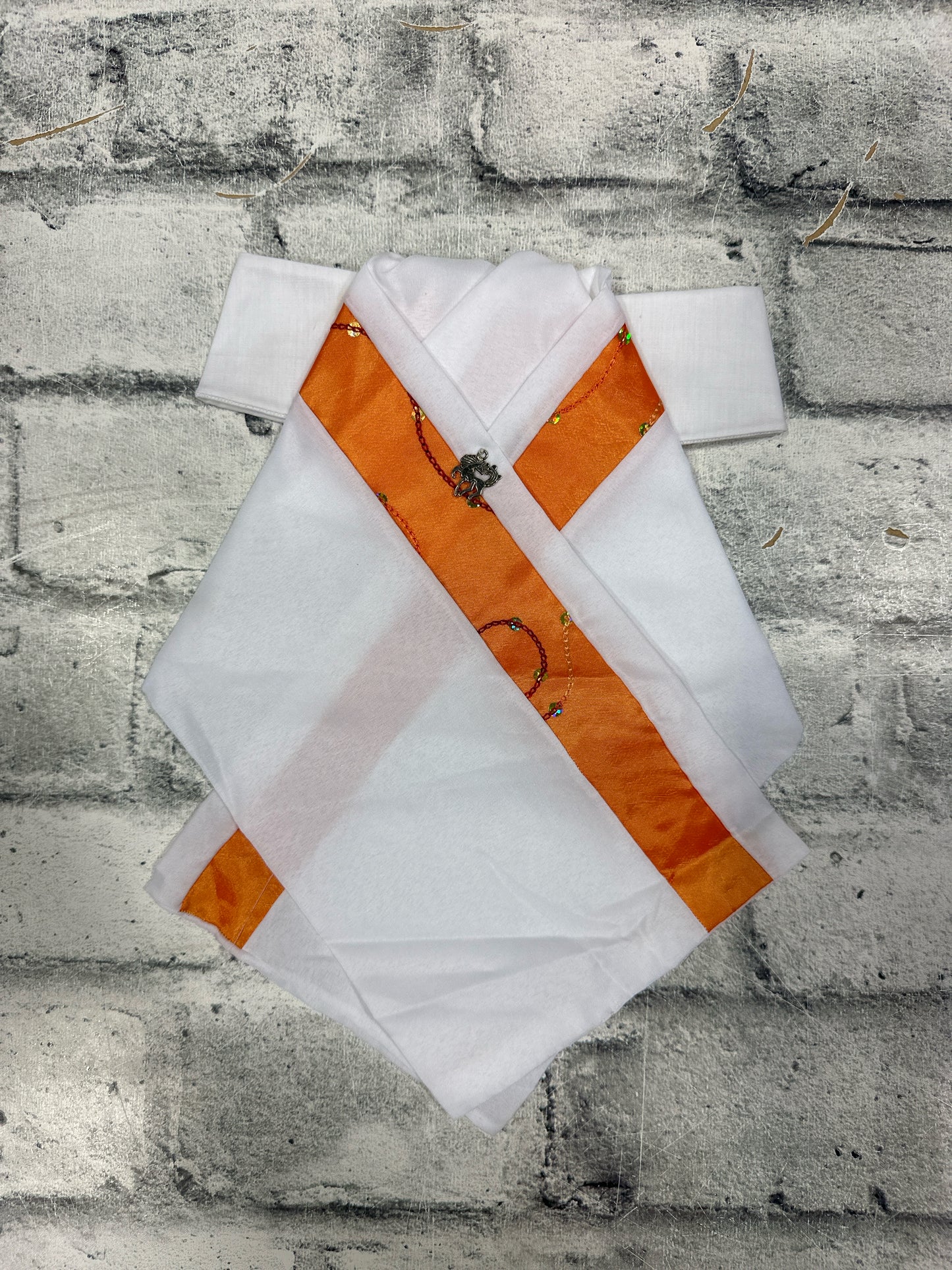 Stock Tie White/Orange