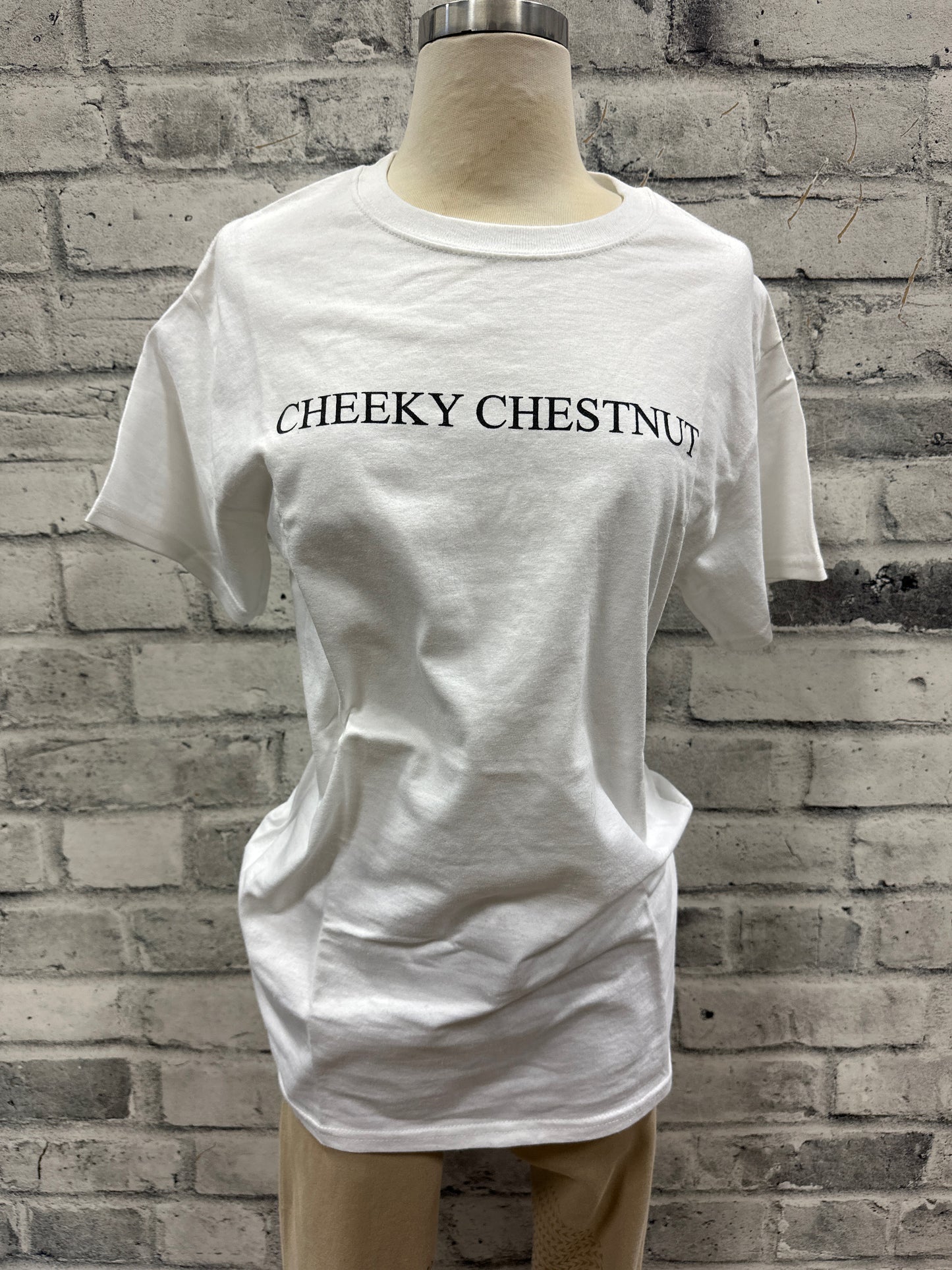 "Cheeky Chestnut" White/Black Unisex S